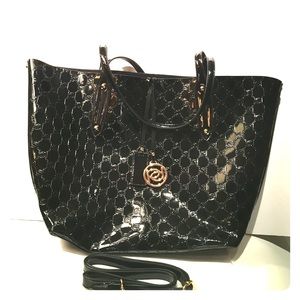 Bebe Black Large & Small Tote Bag